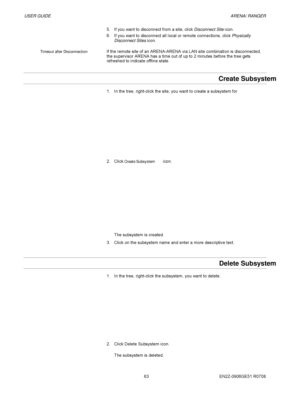 Honeywell EN2Z-0906GE51 R0708 manual Delete Subsystem, Click Create Subsystem icon 