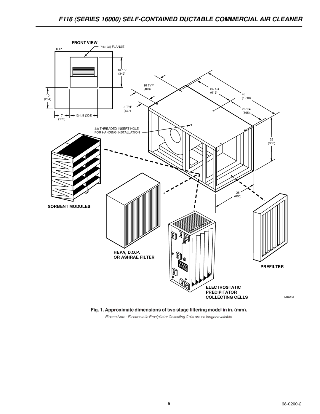 Honeywell F116 specifications Sorbent Modules 