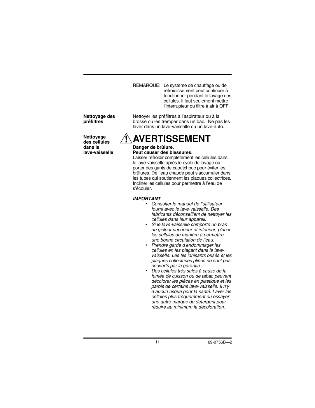 Honeywell F50F manual Peut causer des blessures 