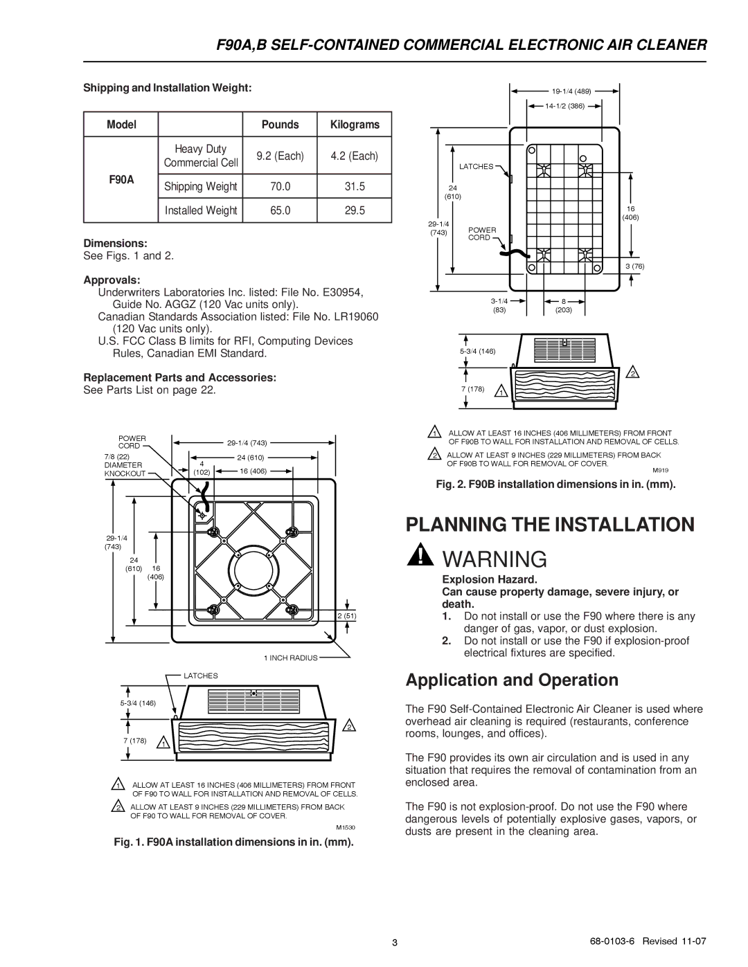 Honeywell F90B, F90A specifications Planning the Installation, Application and Operation 