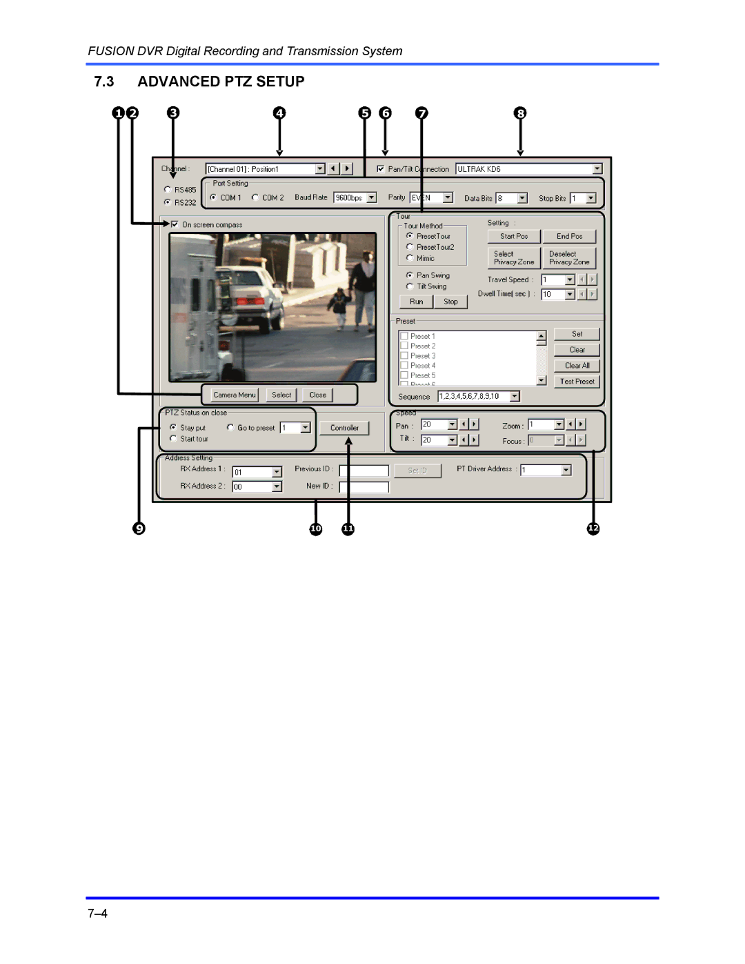 Honeywell FUSION user manual Advanced PTZ Setup 