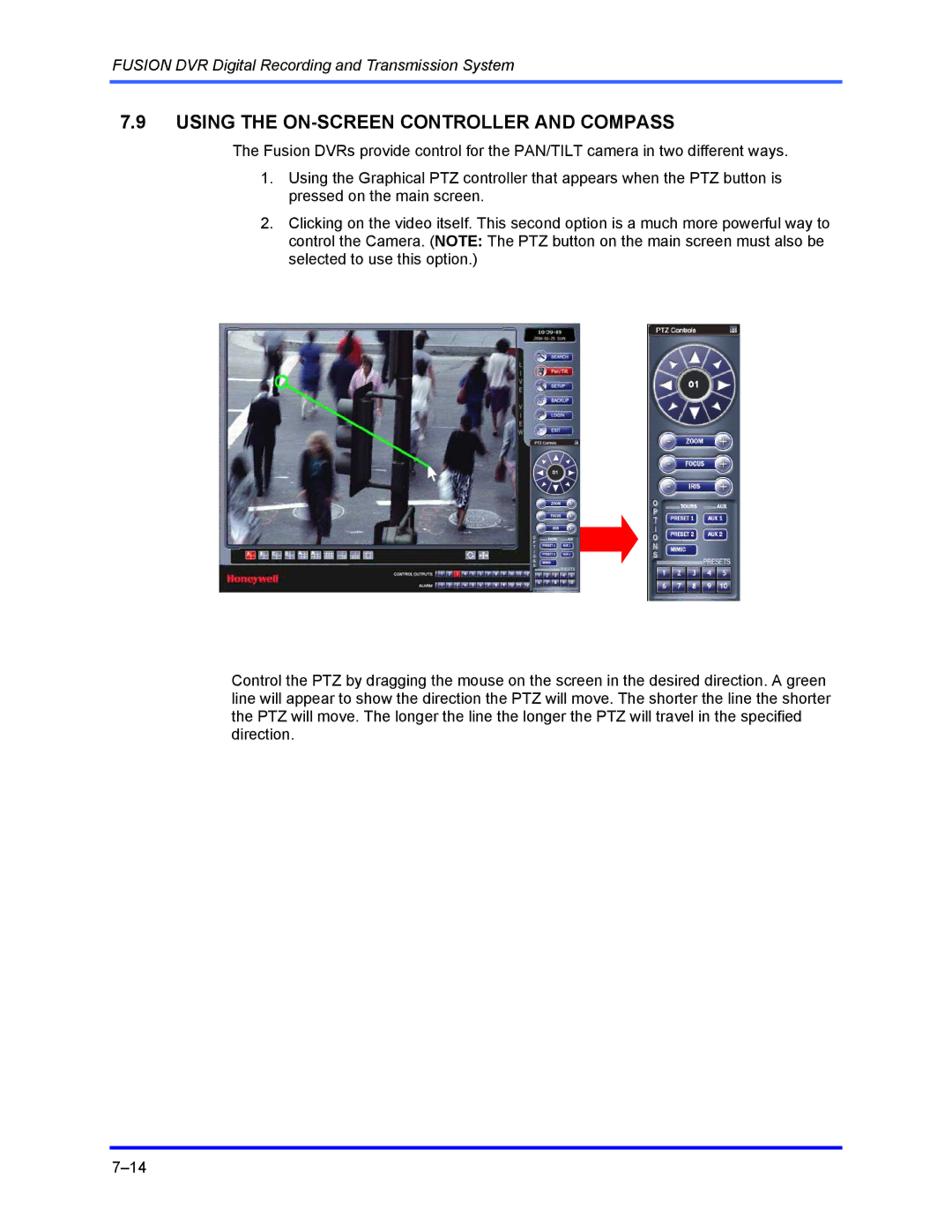 Honeywell FUSION user manual Using the ON-SCREEN Controller and Compass 