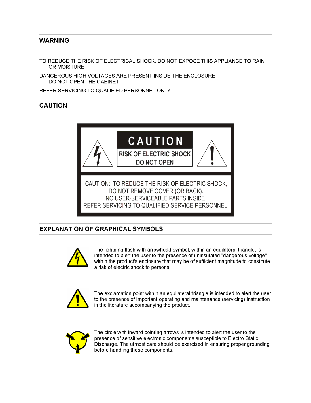 Honeywell FUSION user manual U T I O N, Explanation of Graphical Symbols 