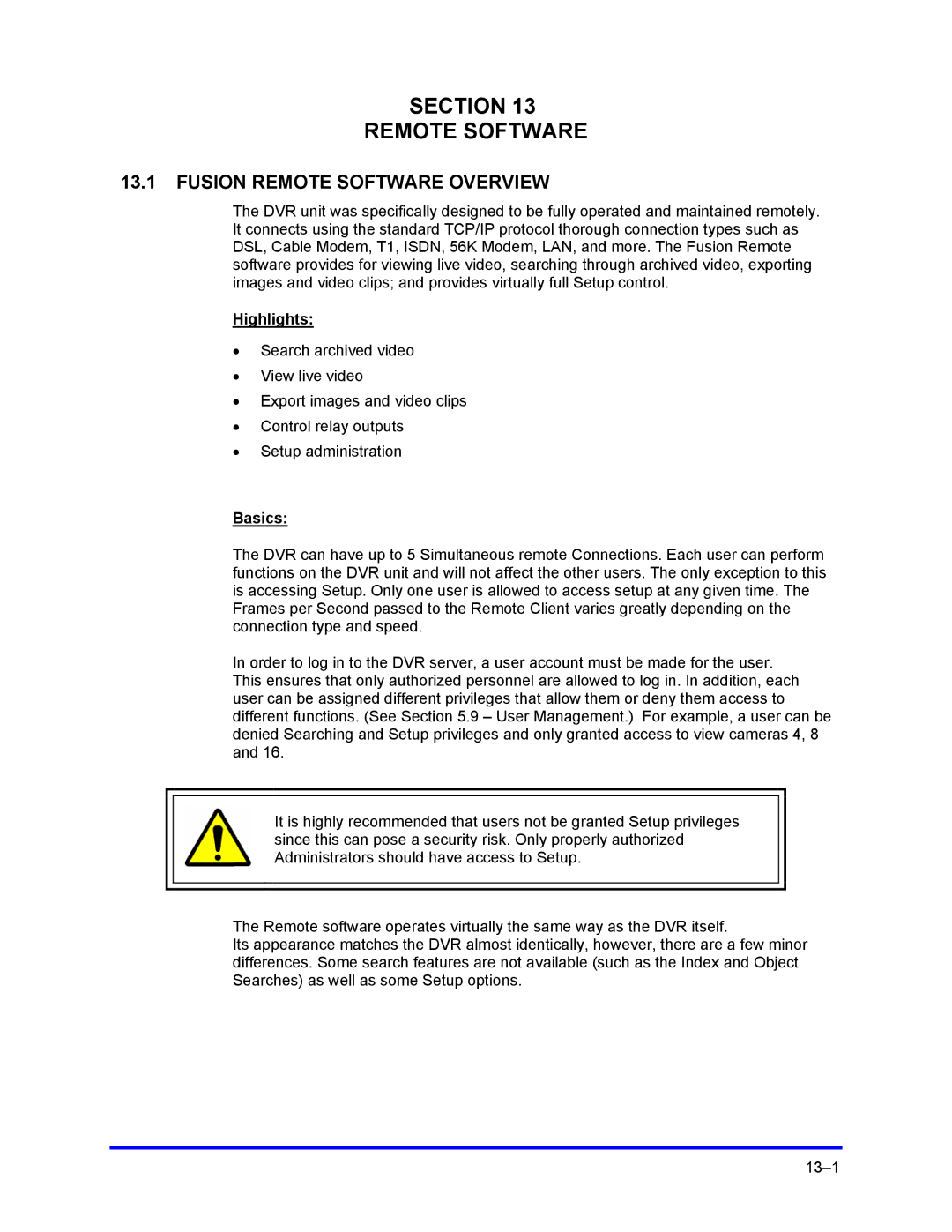 Honeywell FUSION user manual Section Remote Software, Fusion Remote Software Overview, Highlights, Basics 