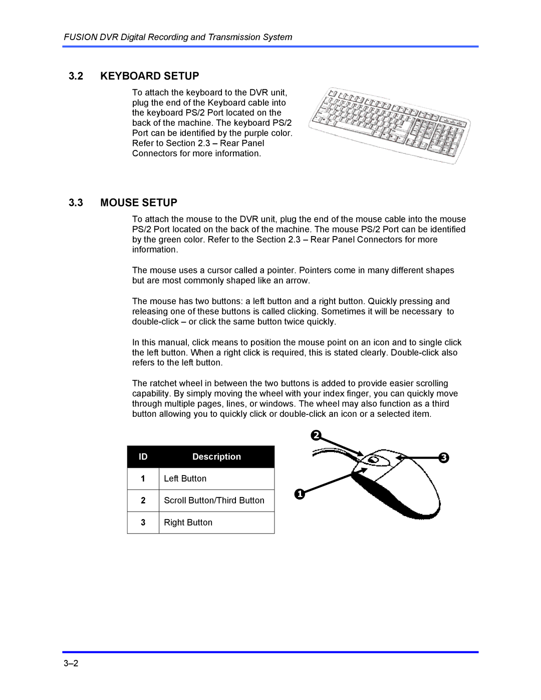 Honeywell FUSION user manual Keyboard Setup, Mouse Setup 