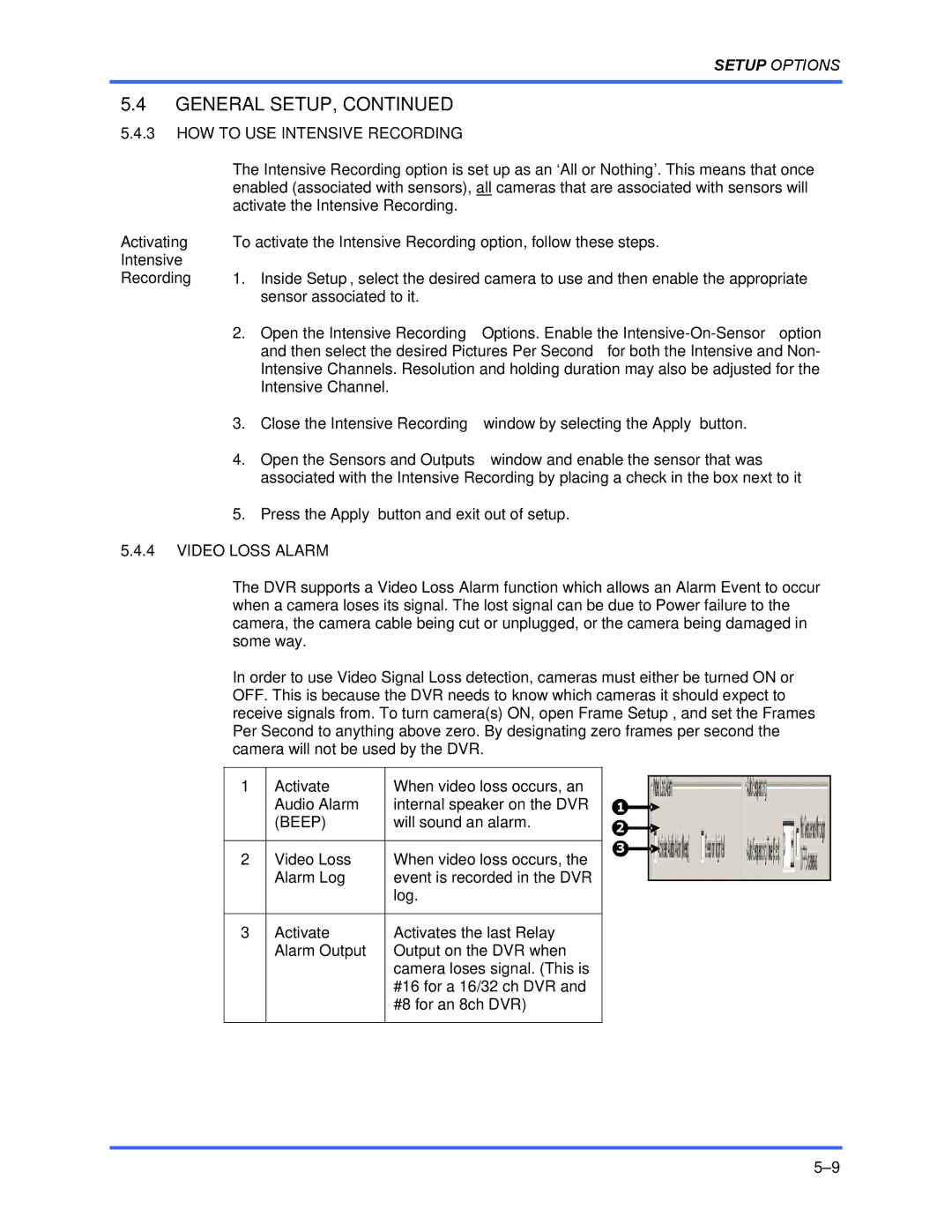 Honeywell FUSION user manual HOW to USE Intensive Recording, Video Loss Alarm, Beep 