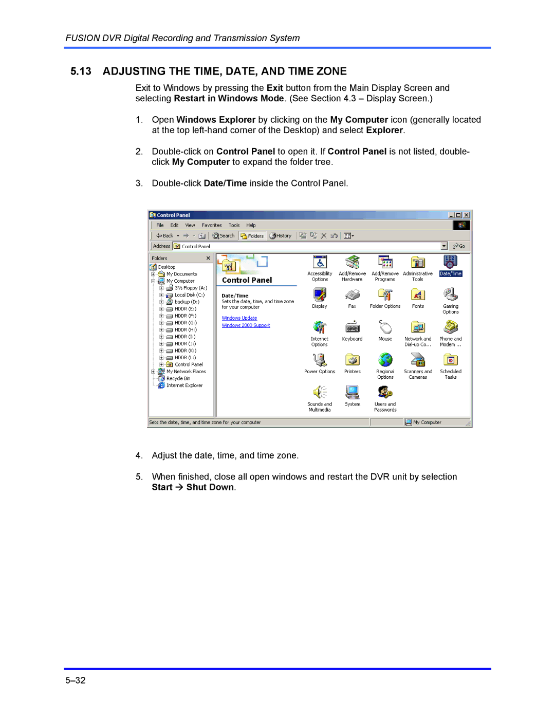 Honeywell FUSION user manual Adjusting the TIME, DATE, and Time Zone 