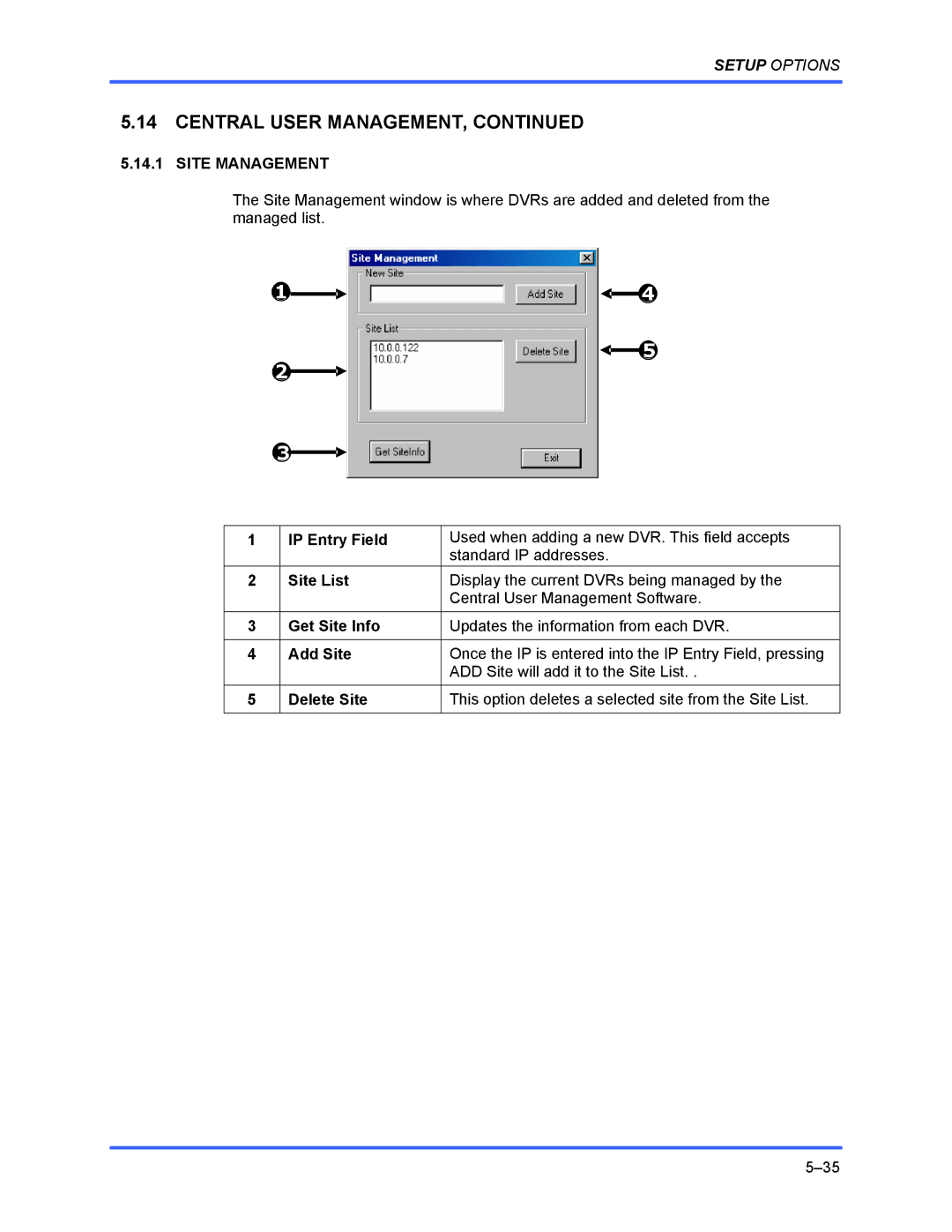 Honeywell FUSION user manual Site Management 