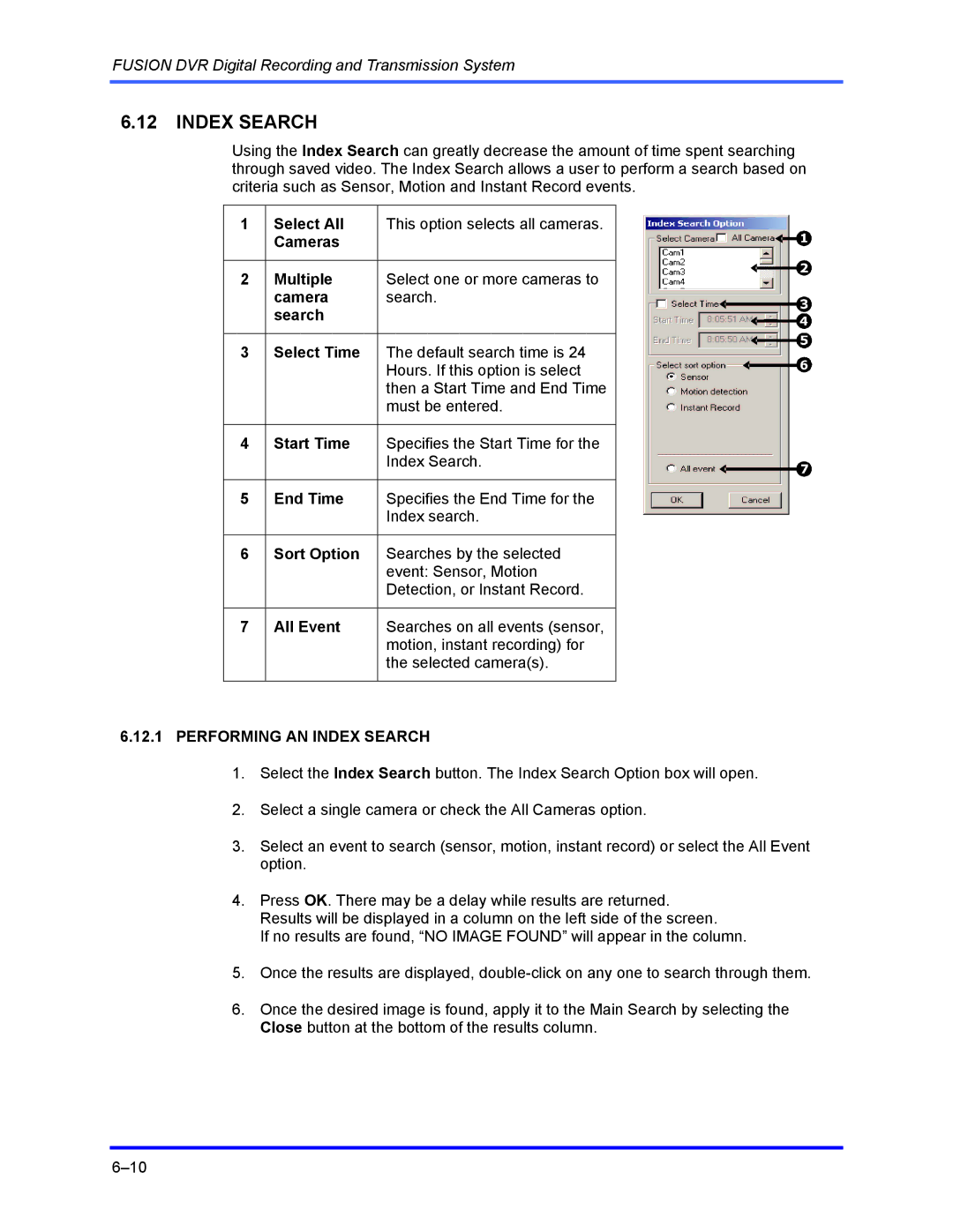 Honeywell FUSION user manual Performing AN Index Search 