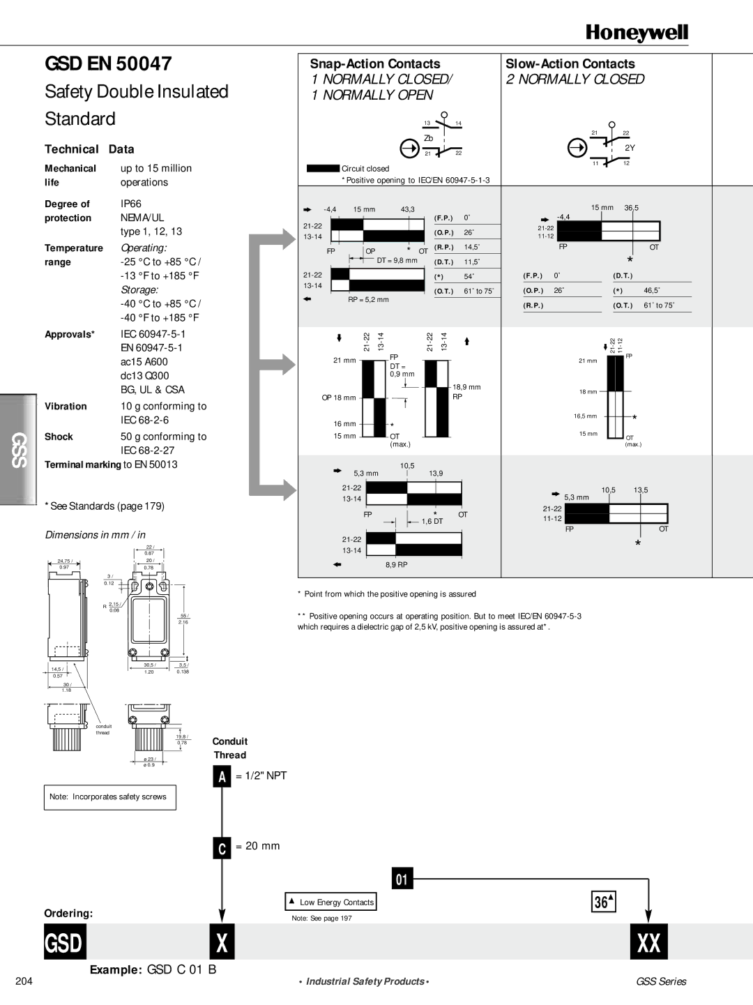 Honeywell GSS Series manual Gsdx, Gsd En 