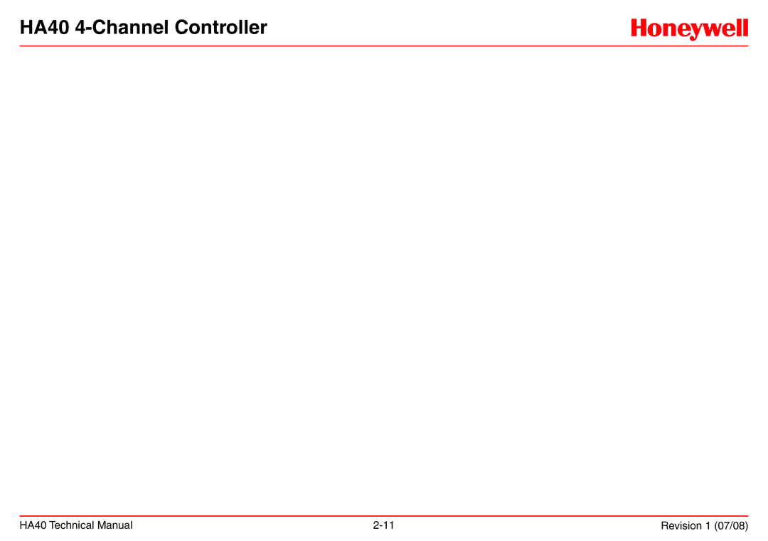 Honeywell technical manual HA40 4-Channel Controller 