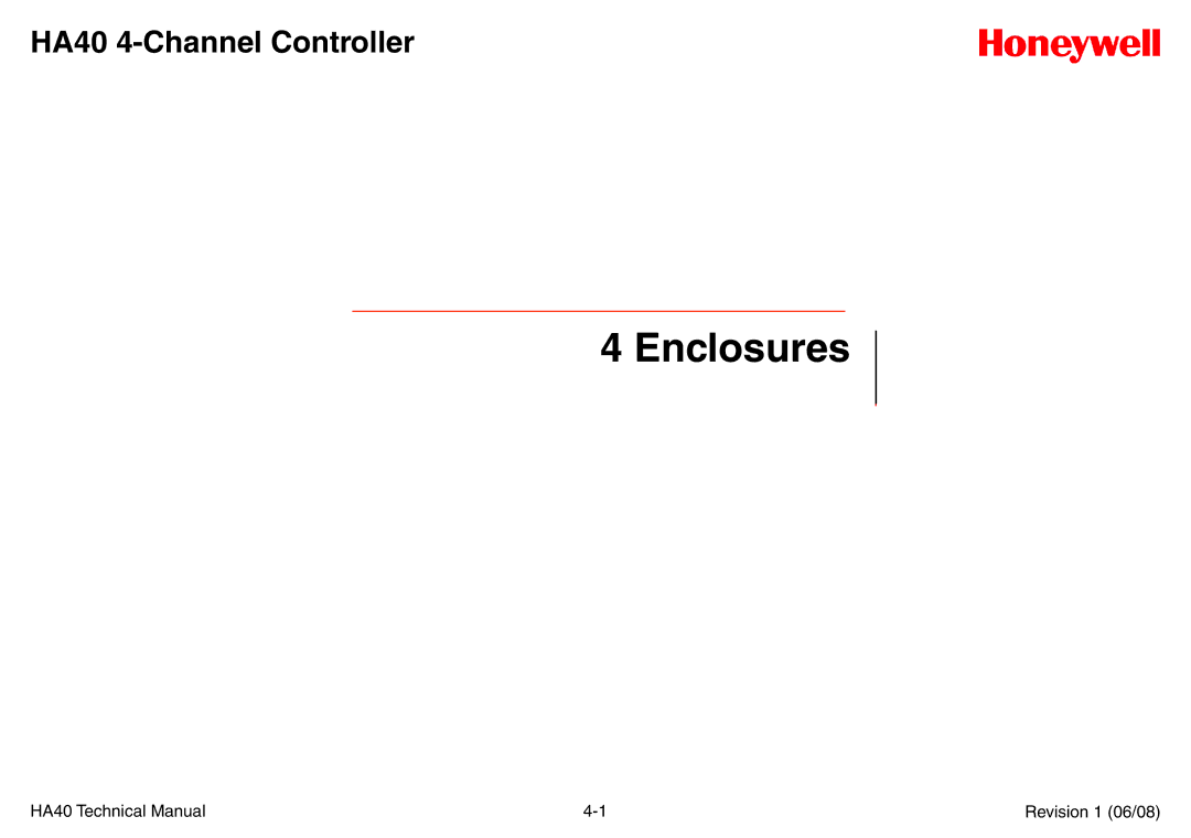 Honeywell HA40 technical manual Enclosures 