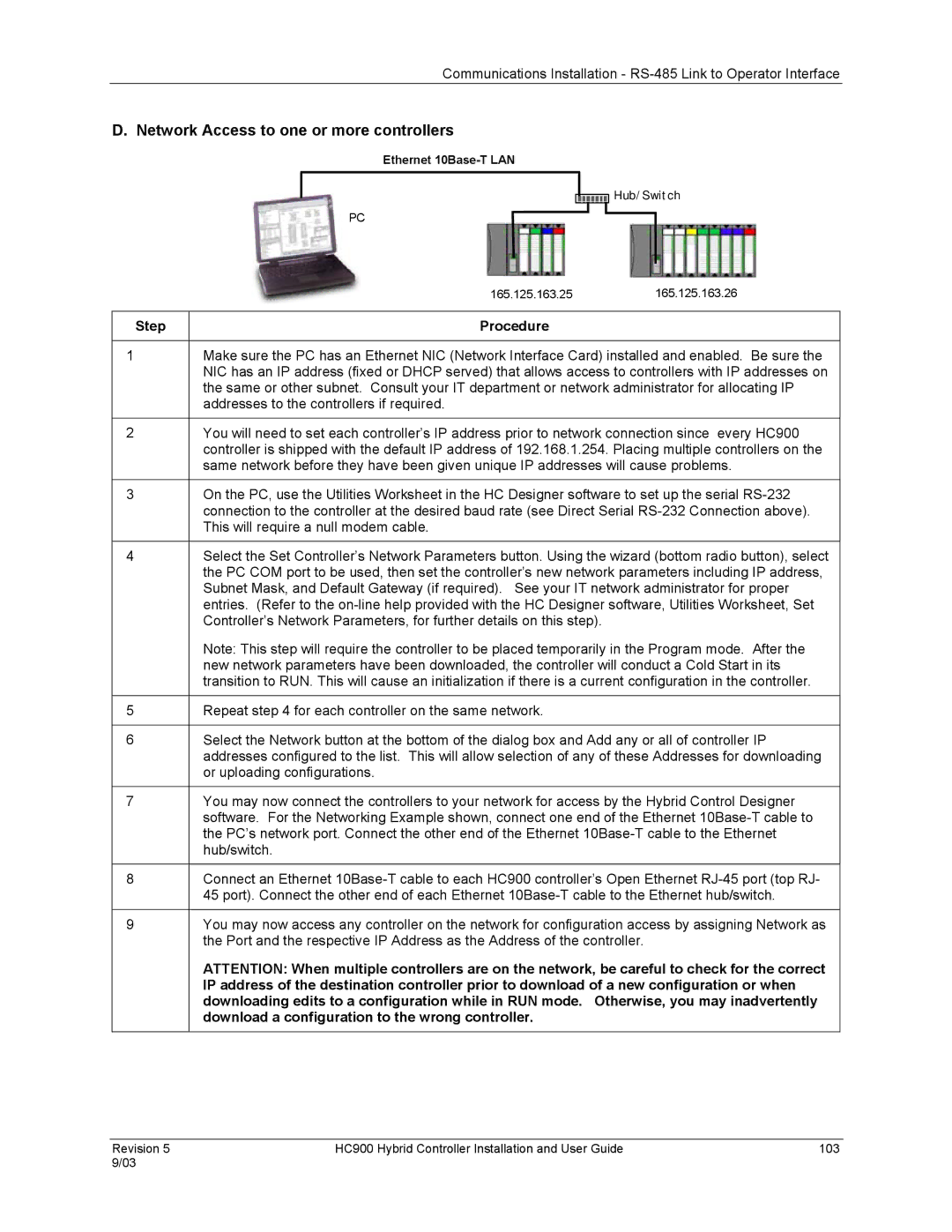 Honeywell HC900 manual Network Access to one or more controllers, Download a configuration to the wrong controller 