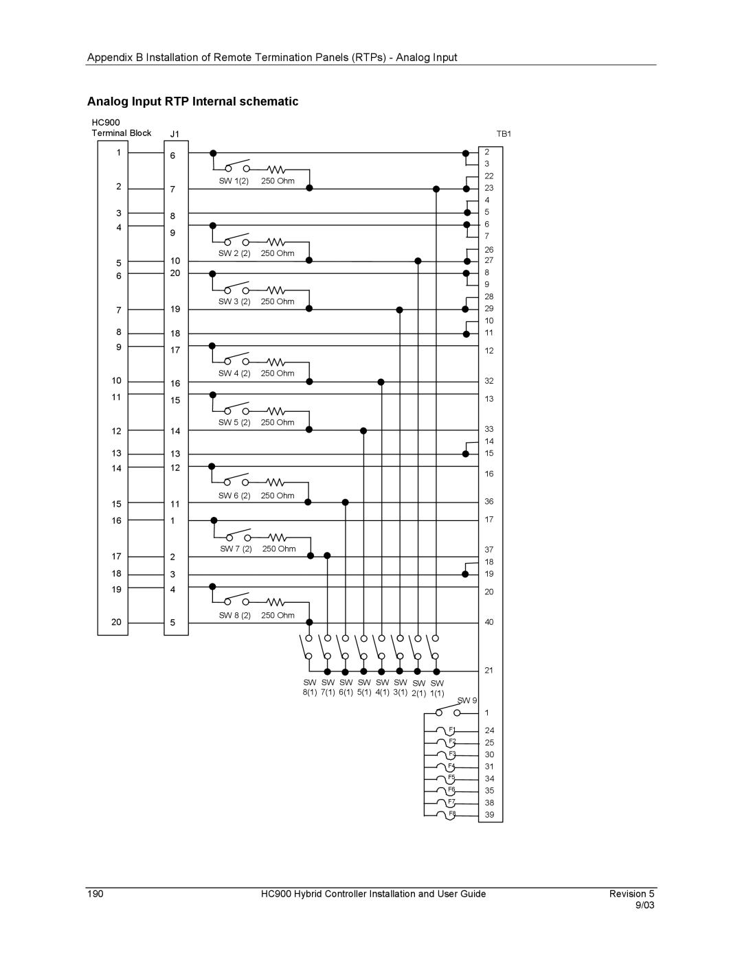 Honeywell HC900 manual Analog Input RTP Internal schematic 