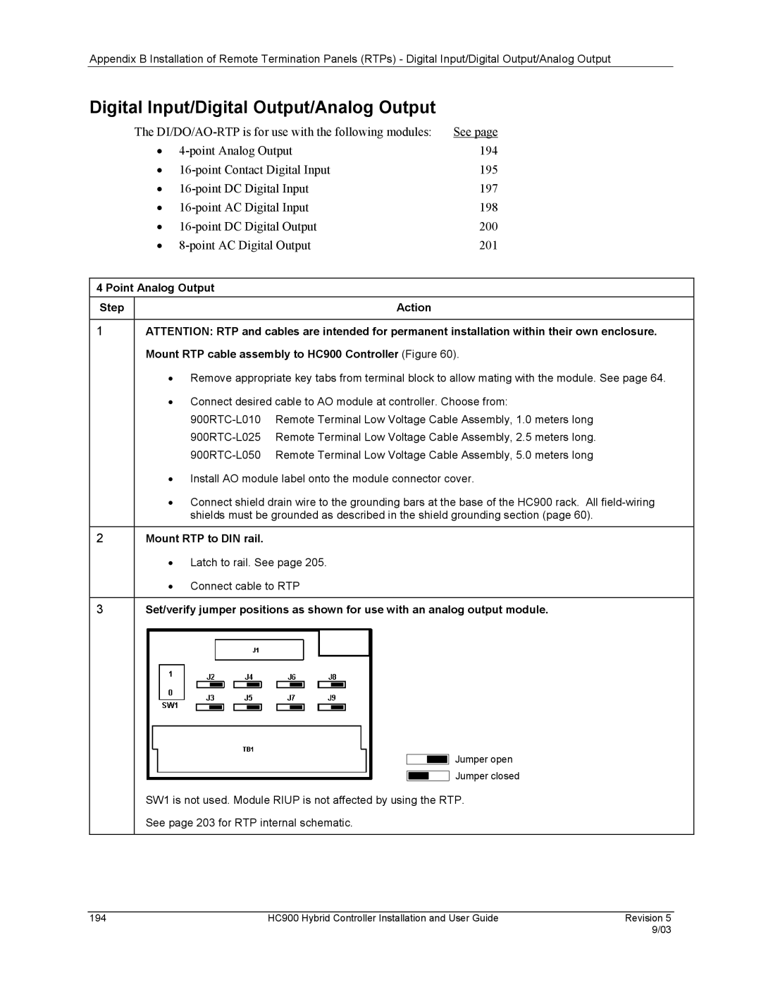 Honeywell HC900 manual Digital Input/Digital Output/Analog Output, Mount RTP to DIN rail 