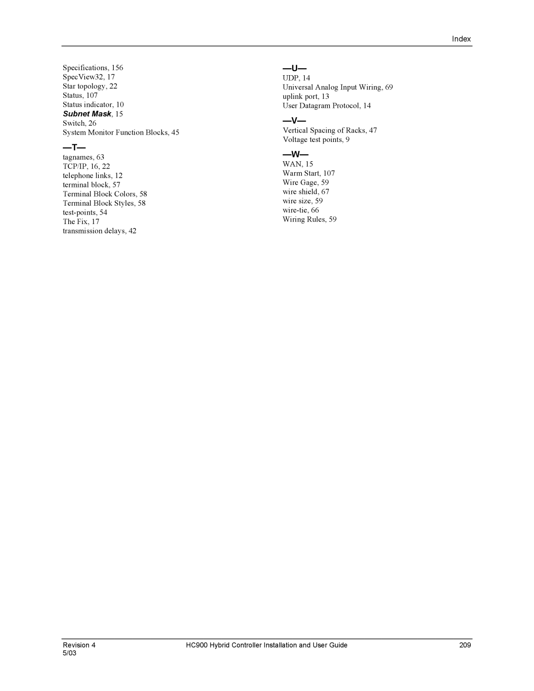 Honeywell HC900 manual Index 