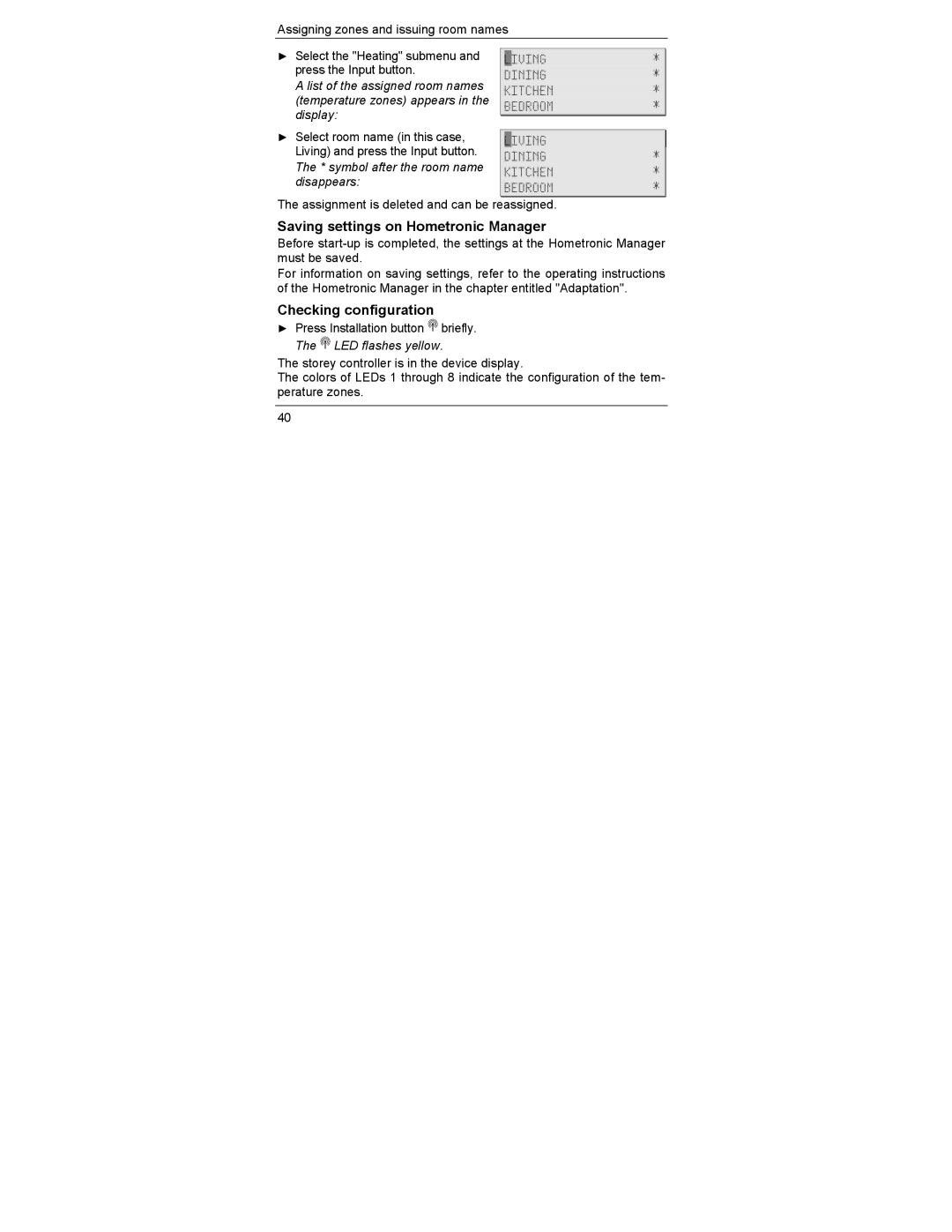 Honeywell HCE 60 manual Saving settings on Hometronic Manager, Checking configuration 