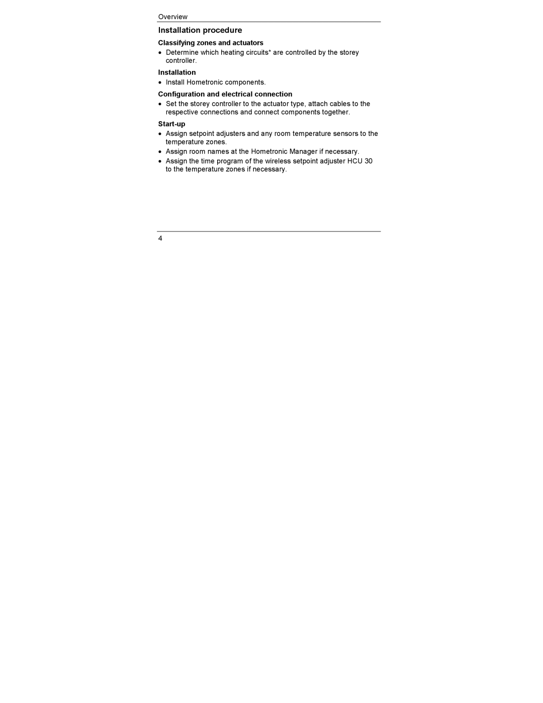 Honeywell HCE 60 manual Installation procedure, Classifying zones and actuators, Configuration and electrical connection 