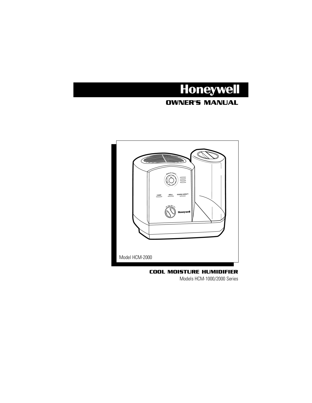 Honeywell HCM-2000 owner manual Cool Moisture Humidifier, Control, Power, Desired Humidity, Med L ow, Refill, High, ff O 