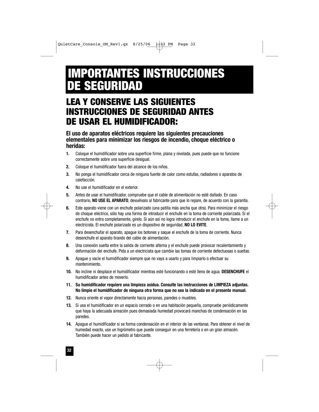 Honeywell HCM-6009 owner manual Importantes Instrucciones DE Seguridad 