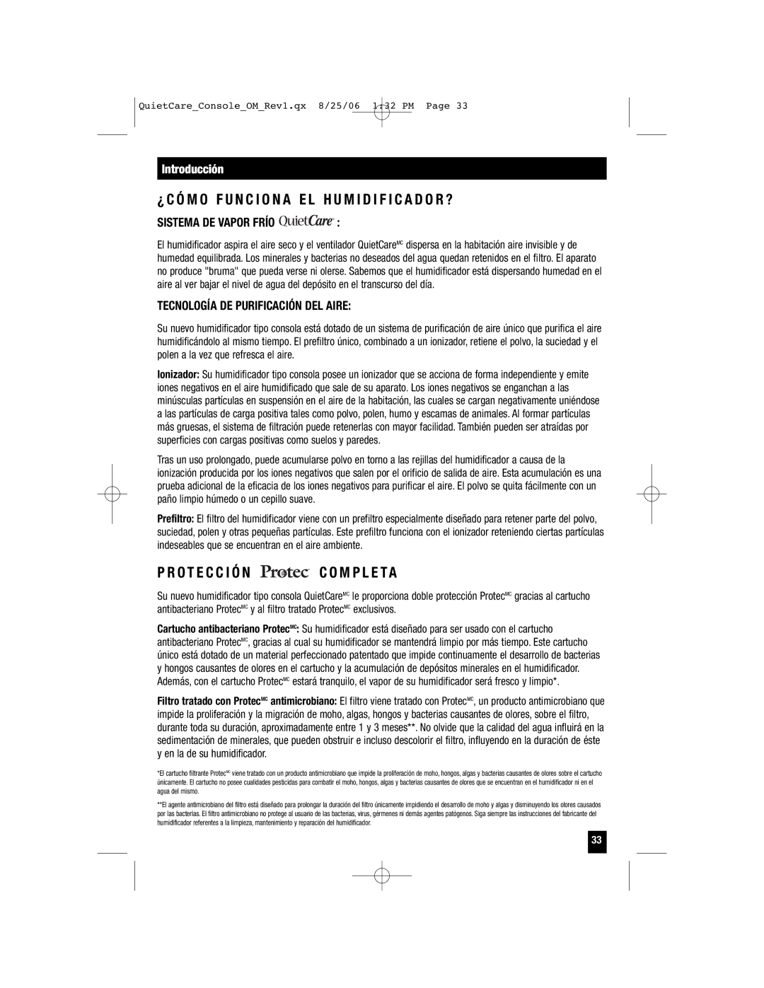 Honeywell HCM-6009 owner manual Introducción, Sistema DE Vapor Frío, Tecnología DE Purificación DEL Aire, M P L E Ta 