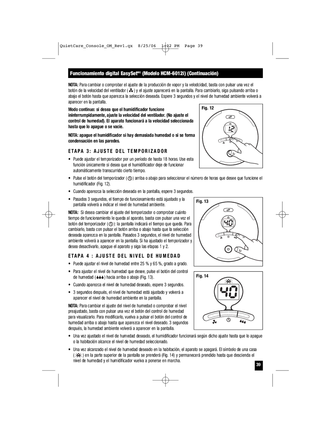 Honeywell HCM-6009 owner manual TA PA 3 a J U S T E D E L T E M P O R I Z a D O R 