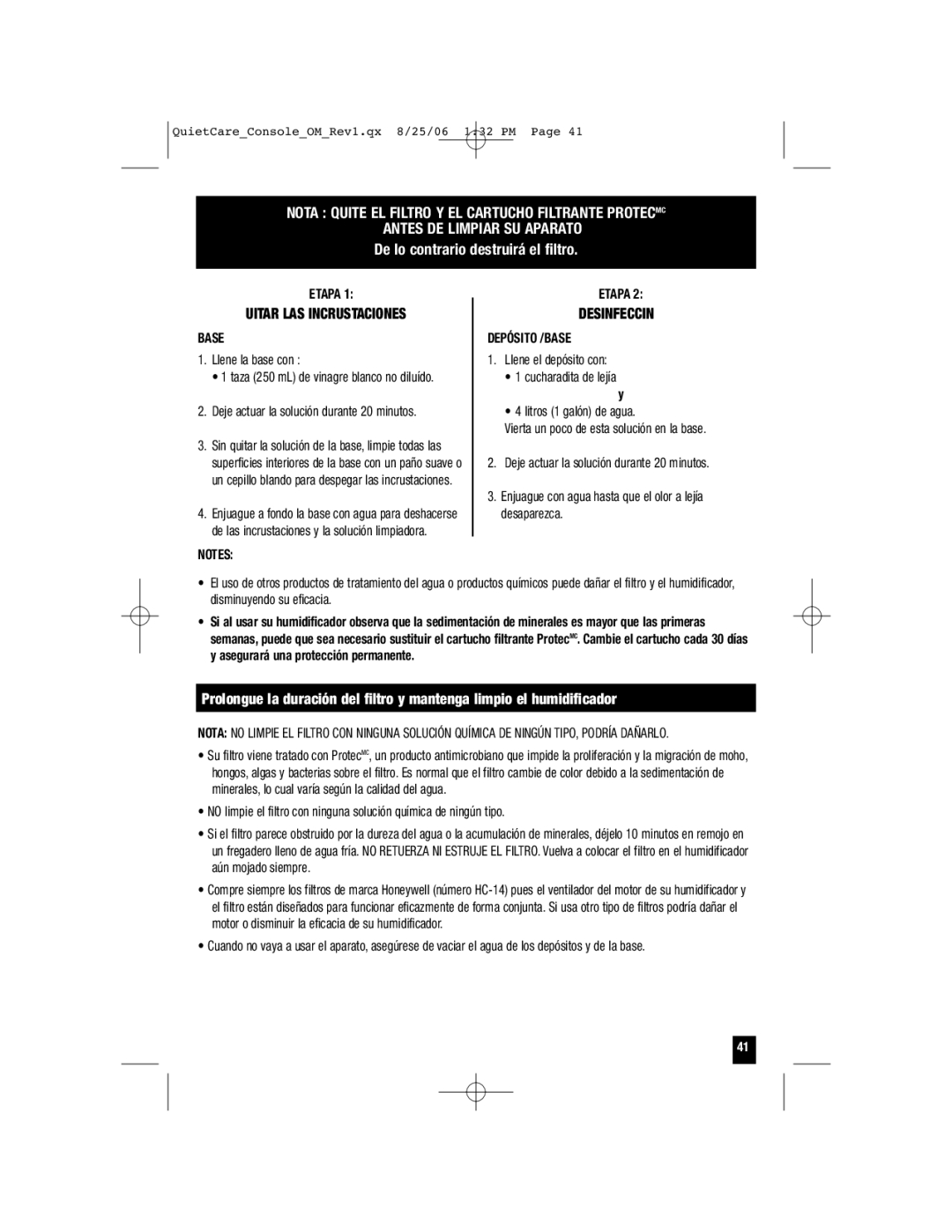 Honeywell HCM-6009 owner manual Etapa, Llene la base con, Depósito /BASE 