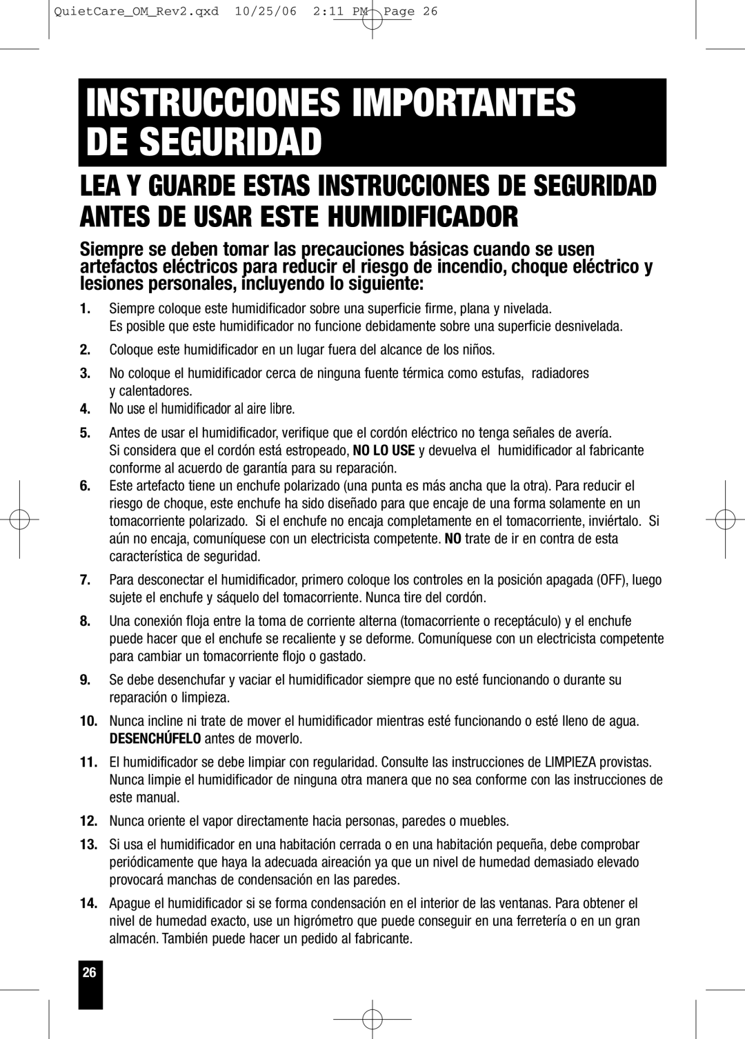 Honeywell HCM-635 Series, HCM-630 Series owner manual Instrucciones Importantes DE Seguridad 