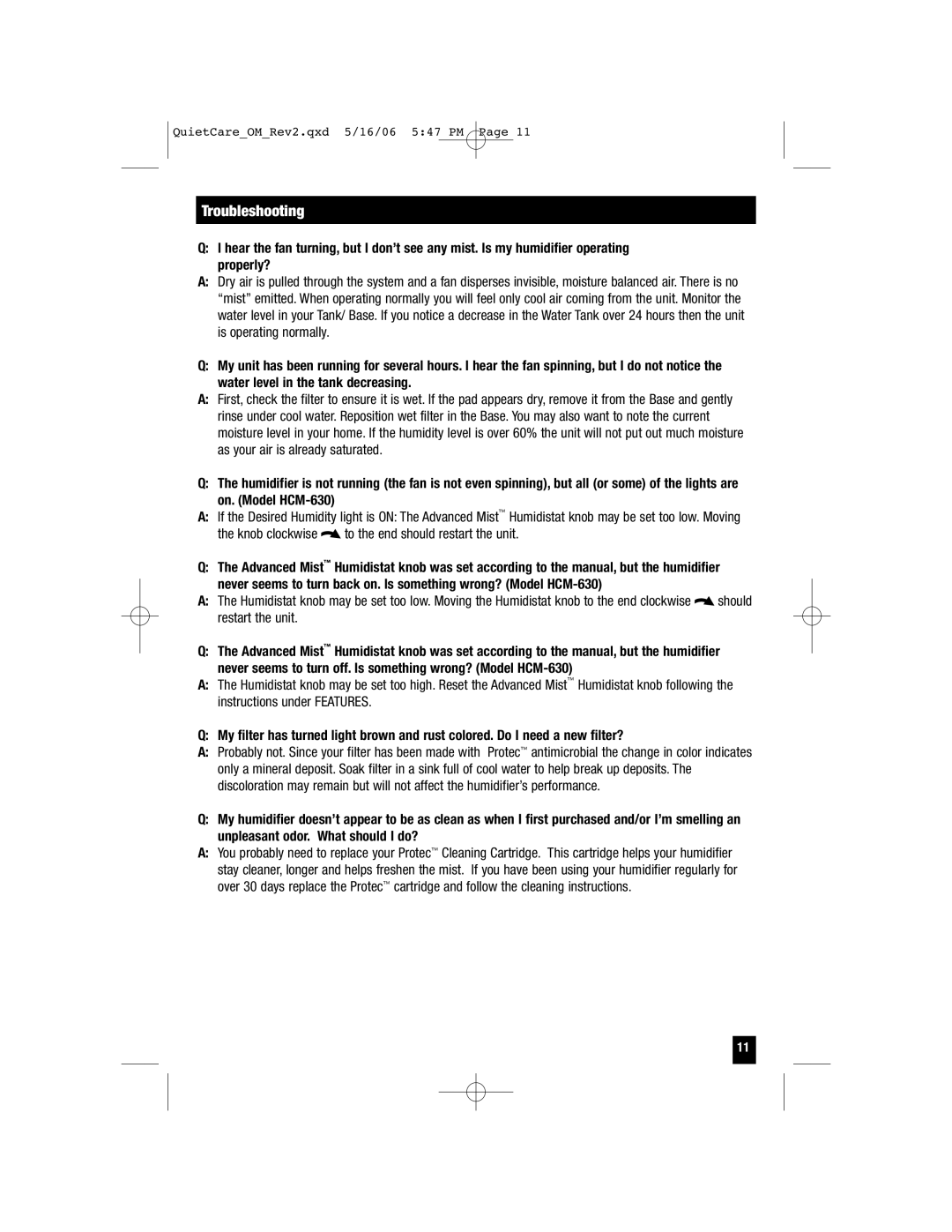 Honeywell HCM-630, HCM-650, HCM-646, HCM-645, HCM-640BW, HCM-635 owner manual Troubleshooting 