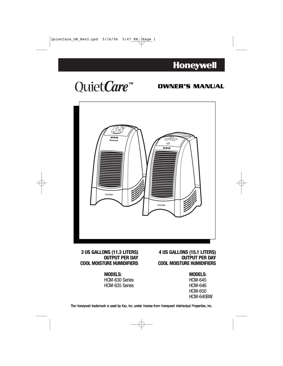 Honeywell HCM-646 owner manual Output Per Day, Models, HCM-630Series, HCM-645, HCM-635Series, HCM-650, HCM-640BW 