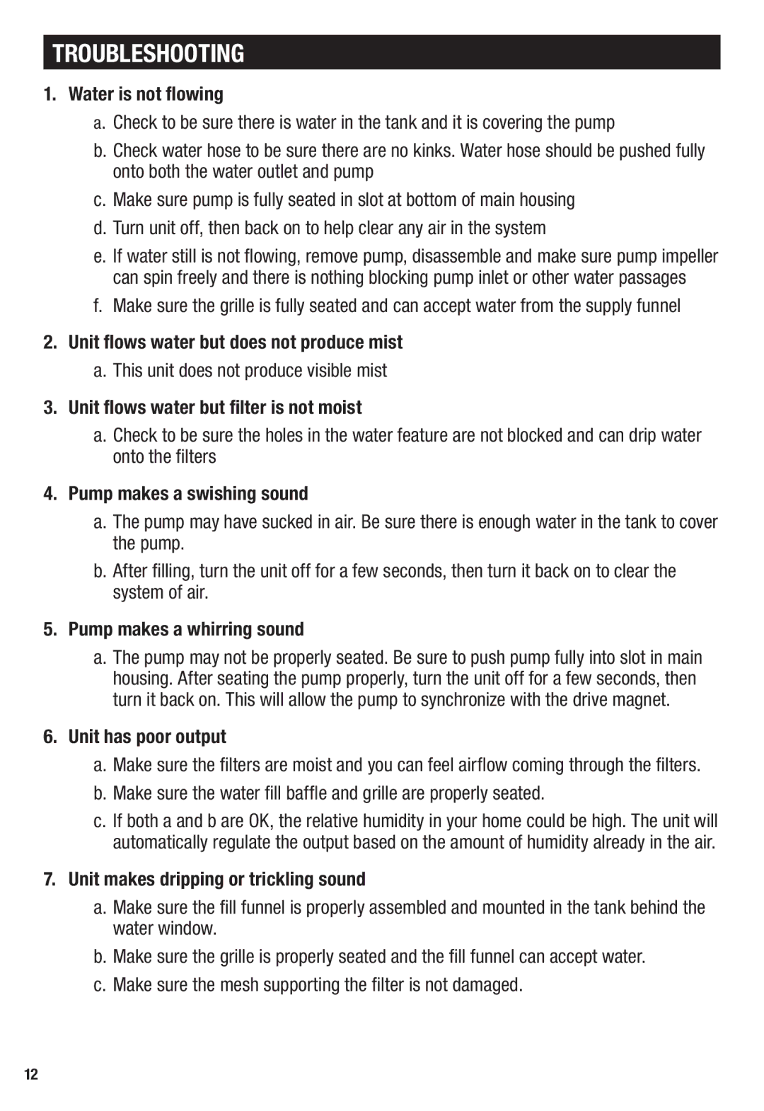 Honeywell HCM-750 important safety instructions Troubleshooting 