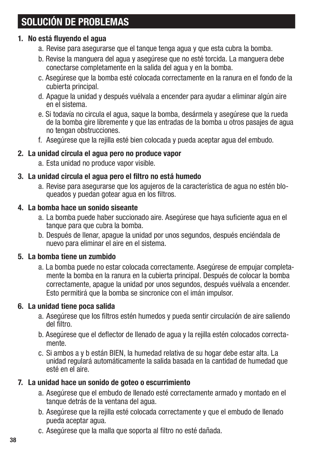 Honeywell HCM-750 important safety instructions Solución DE Problemas 