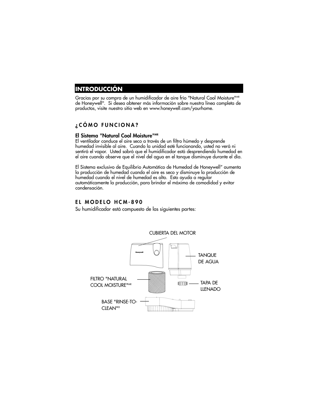 Honeywell HCM-890 owner manual Introducción 