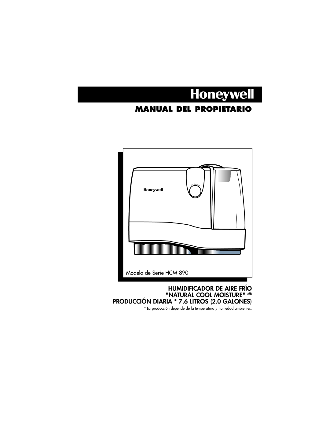 Honeywell HCM-890 owner manual Manual Del Propietario, Humidificador De Aire Frío, High 