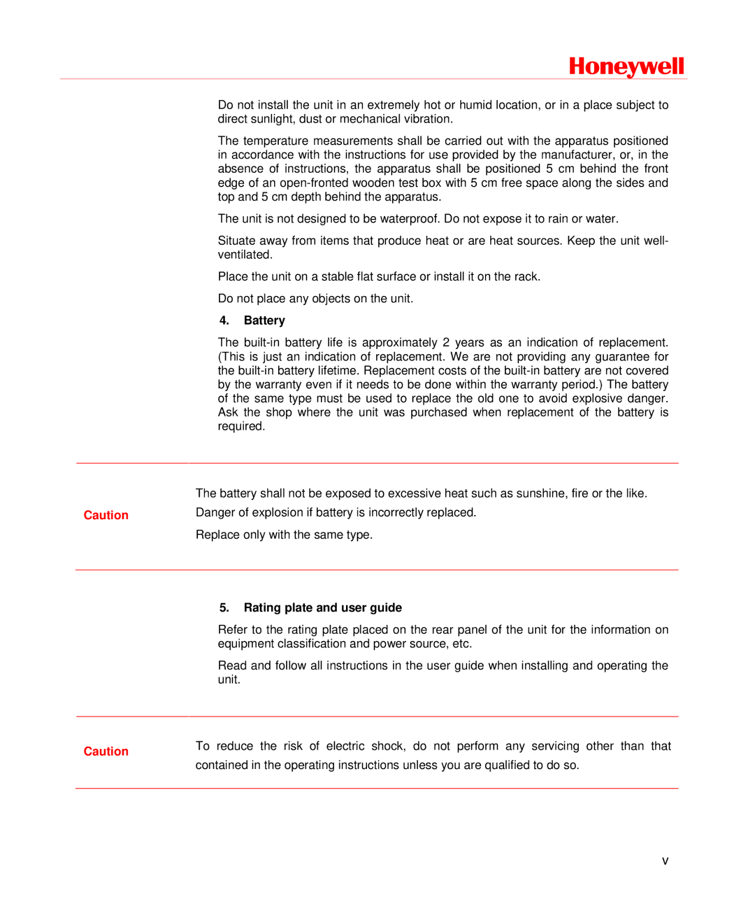 Honeywell HD-DVR-1008, HD-DVR-1004, HD-DVR-1016 user manual Battery 