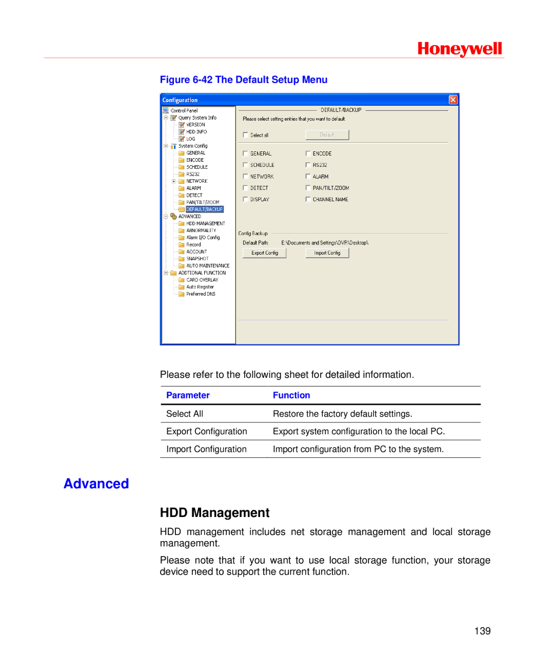 Honeywell HD-DVR-1004, HD-DVR-1008, HD-DVR-1016 user manual Advanced, HDD Management 