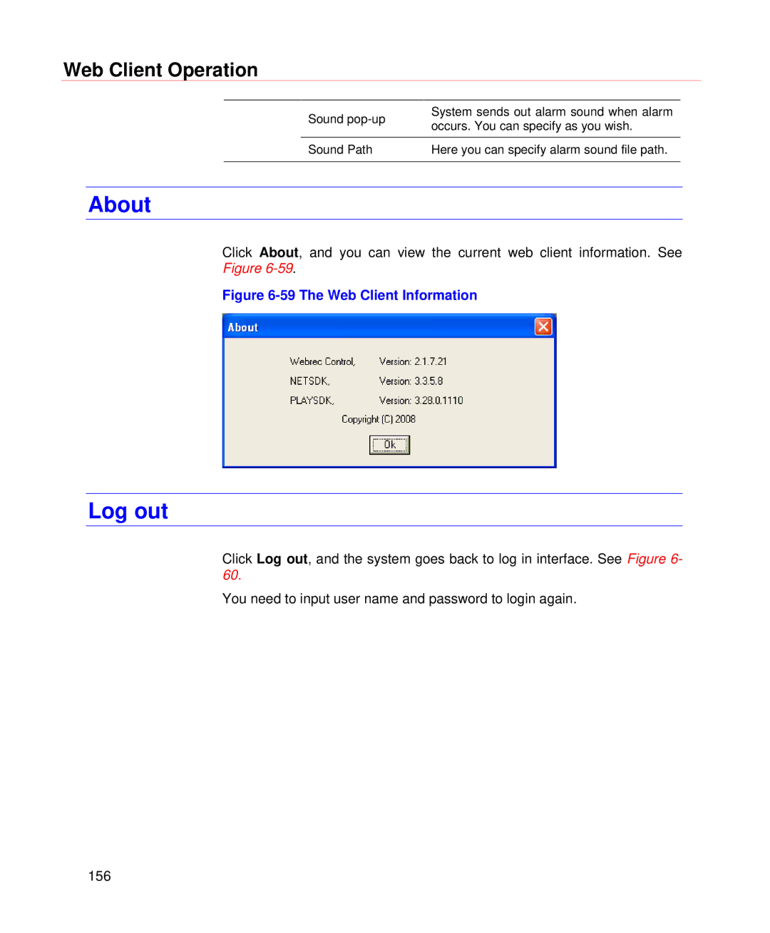 Honeywell HD-DVR-1016, HD-DVR-1004, HD-DVR-1008 user manual About, Log out 