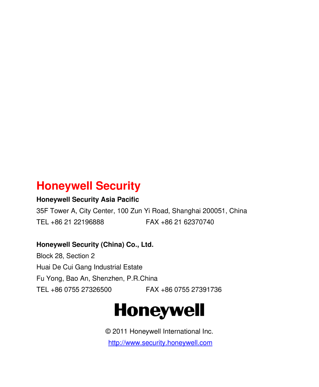 Honeywell HD-DVR-1016, HD-DVR-1004, HD-DVR-1008 user manual Honeywell Security 