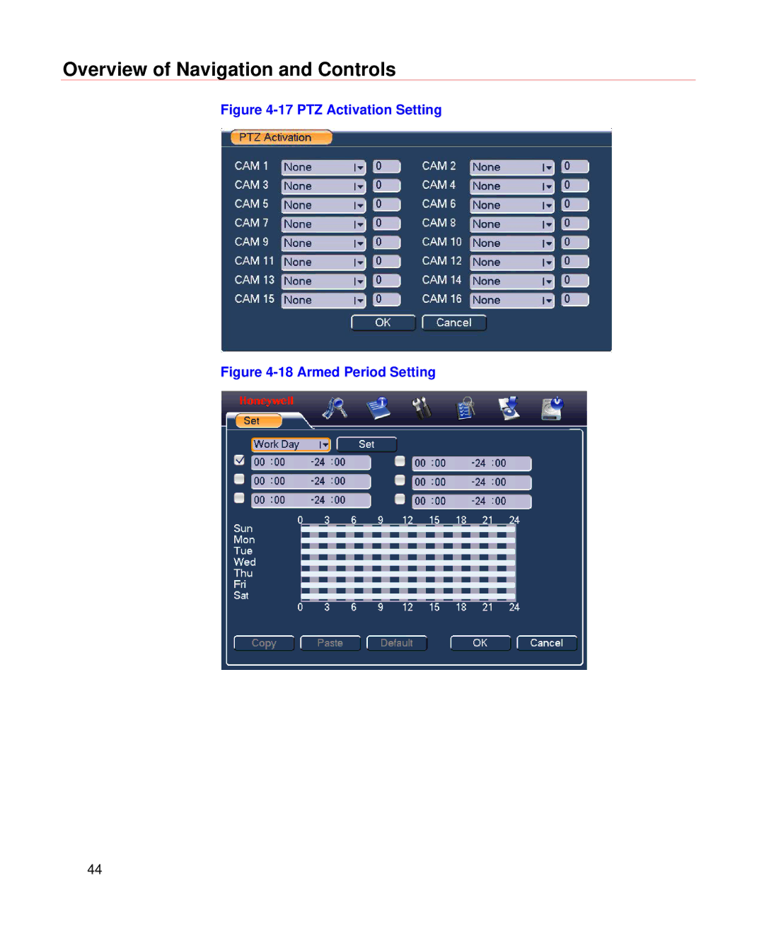 Honeywell HD-DVR-1008, HD-DVR-1004, HD-DVR-1016 user manual PTZ Activation Setting 