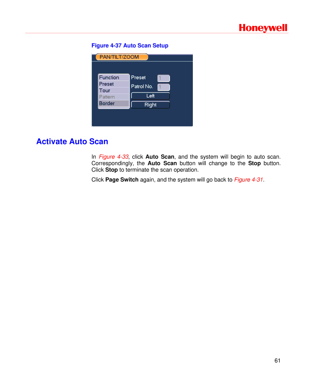 Honeywell HD-DVR-1004, HD-DVR-1008, HD-DVR-1016 user manual Activate Auto Scan, Auto Scan Setup 