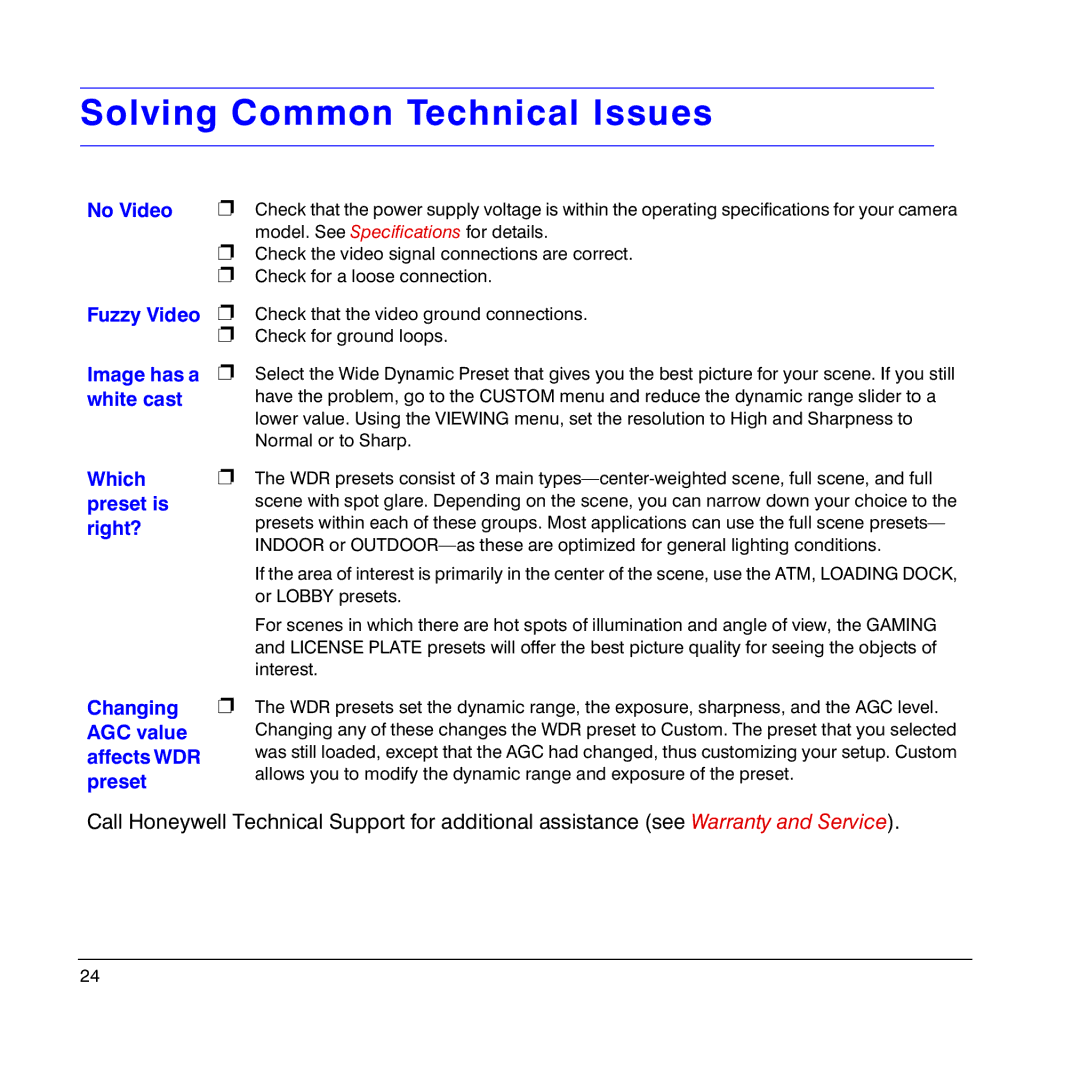 Honeywell HD4UX manual Solving Common Technical Issues 