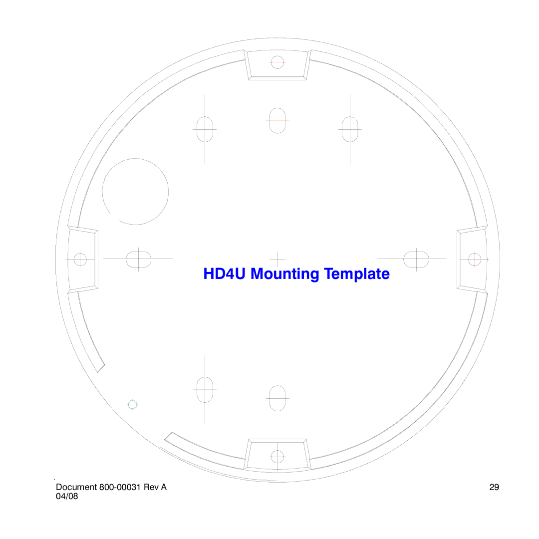 Honeywell HD4UX manual HD4U Mounting Template 