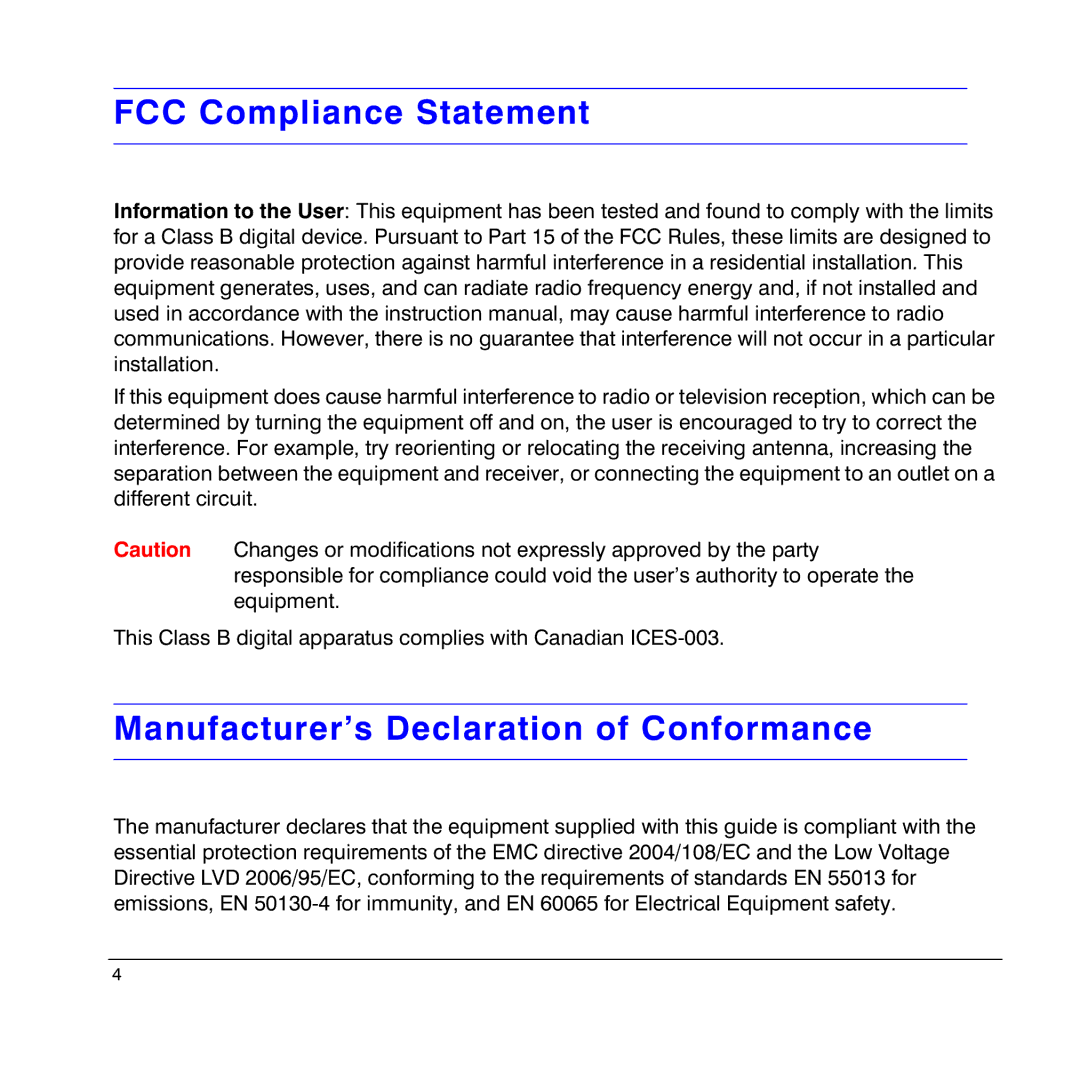 Honeywell HD4UX manual FCC Compliance Statement 