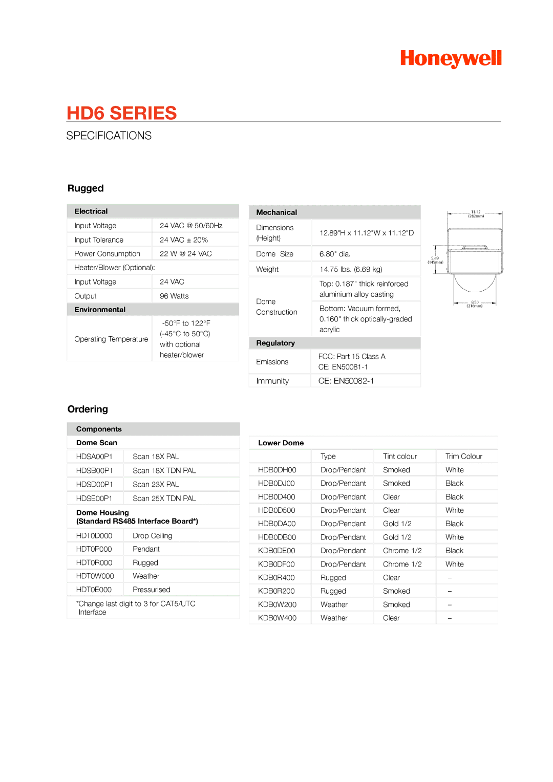 Honeywell HD6 manual Rugged, Ordering, Immunity 