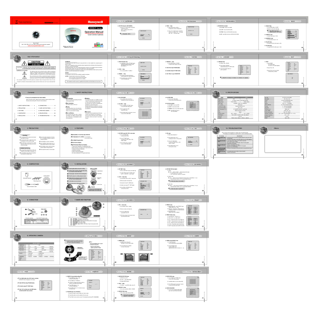 Honeywell HD61 operation manual Au T I O N 