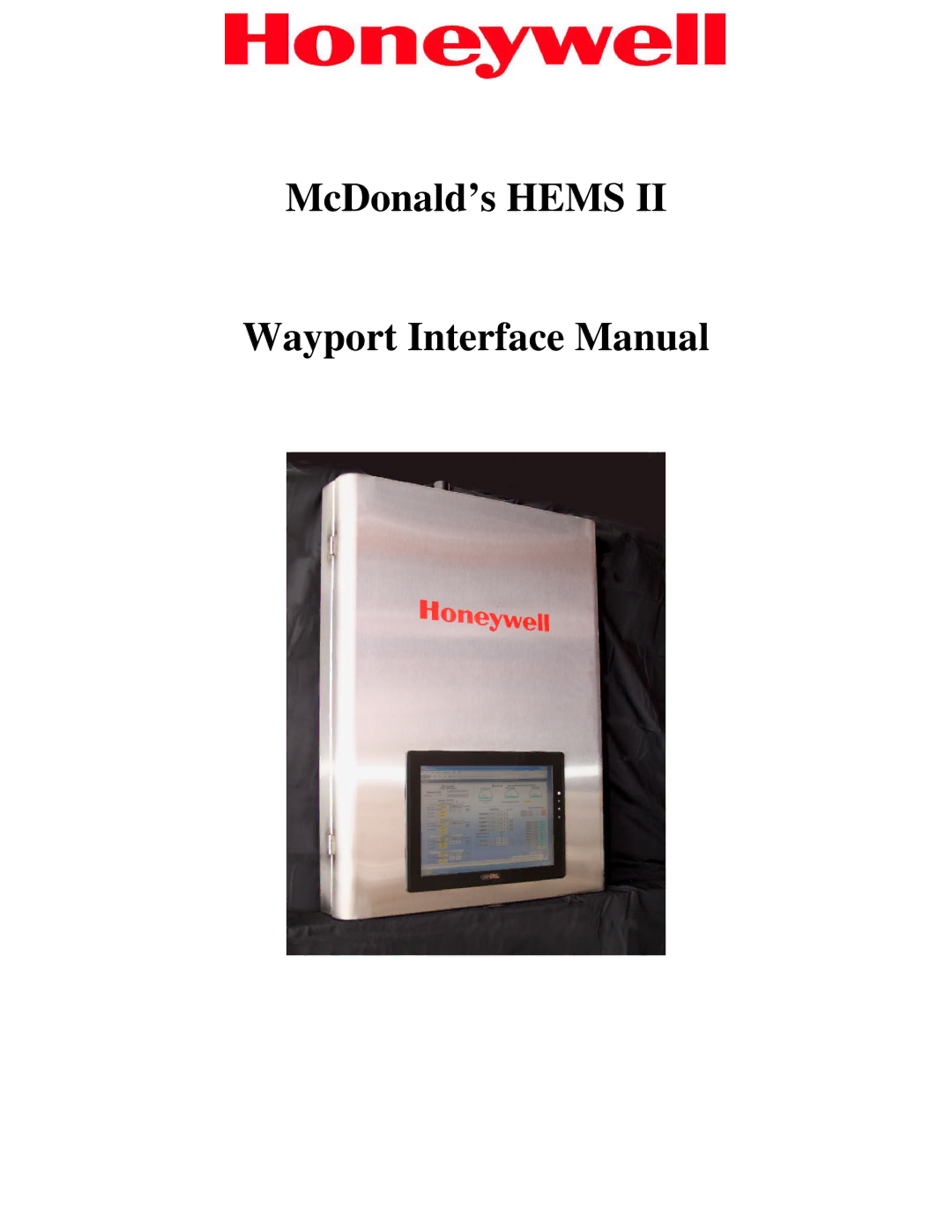 Honeywell HEMS II manual McDonald’s Hems Wayport Interface Manual 