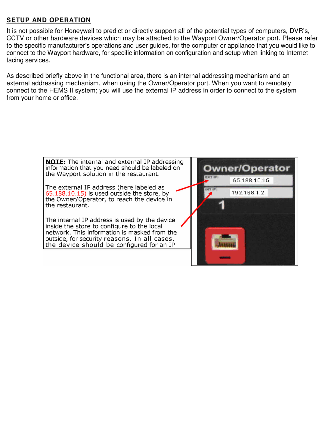 Honeywell HEMS II manual Setup and Operation 