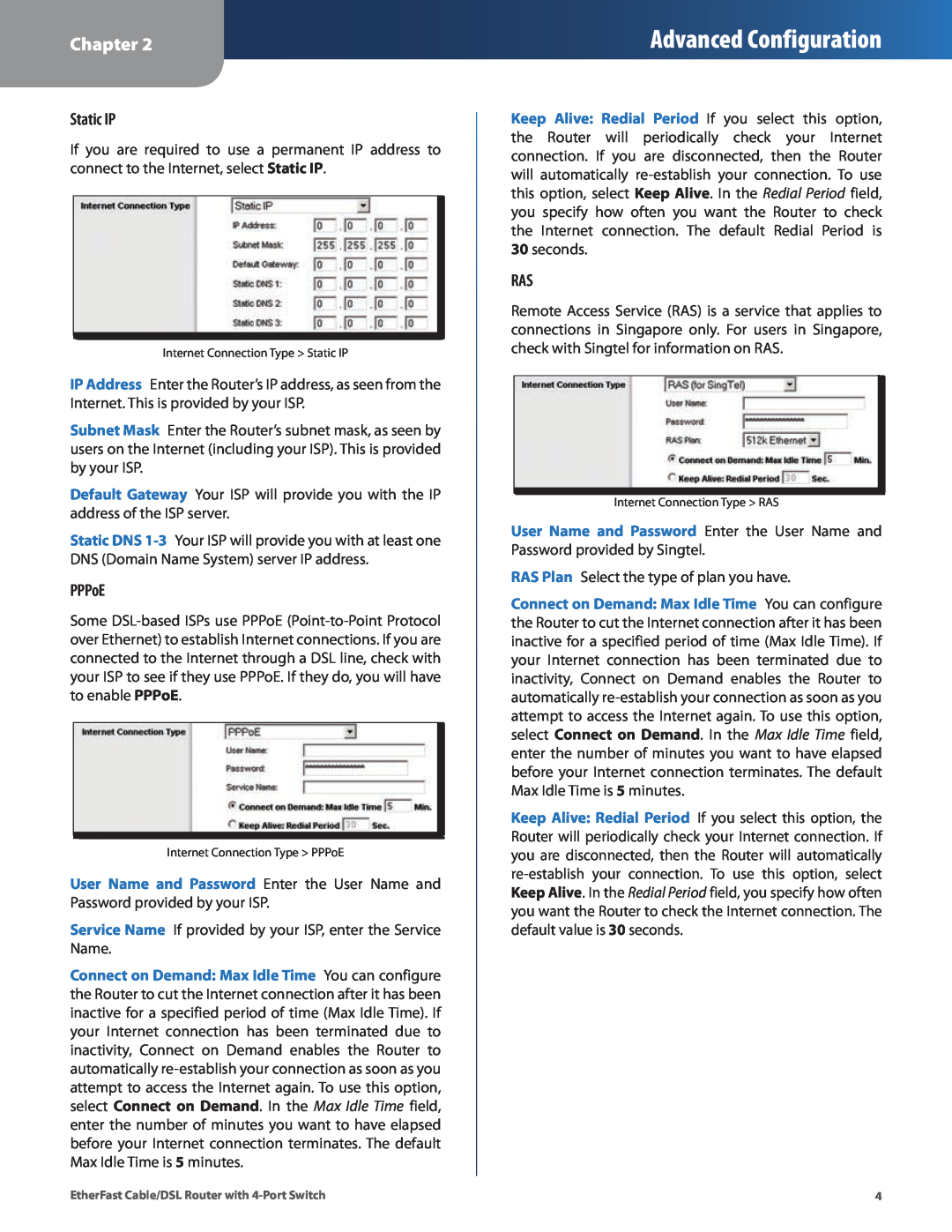Honeywell HEMS II manual Advanced Configuration, Chapter, Static IP, PPPoE 