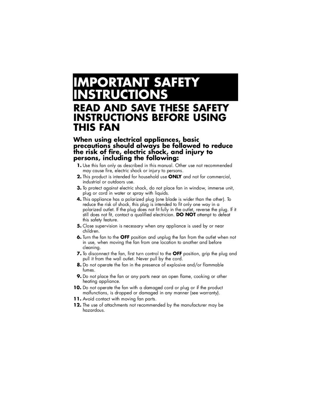 Honeywell HFT-311BC owner manual Important Safety Instructions 