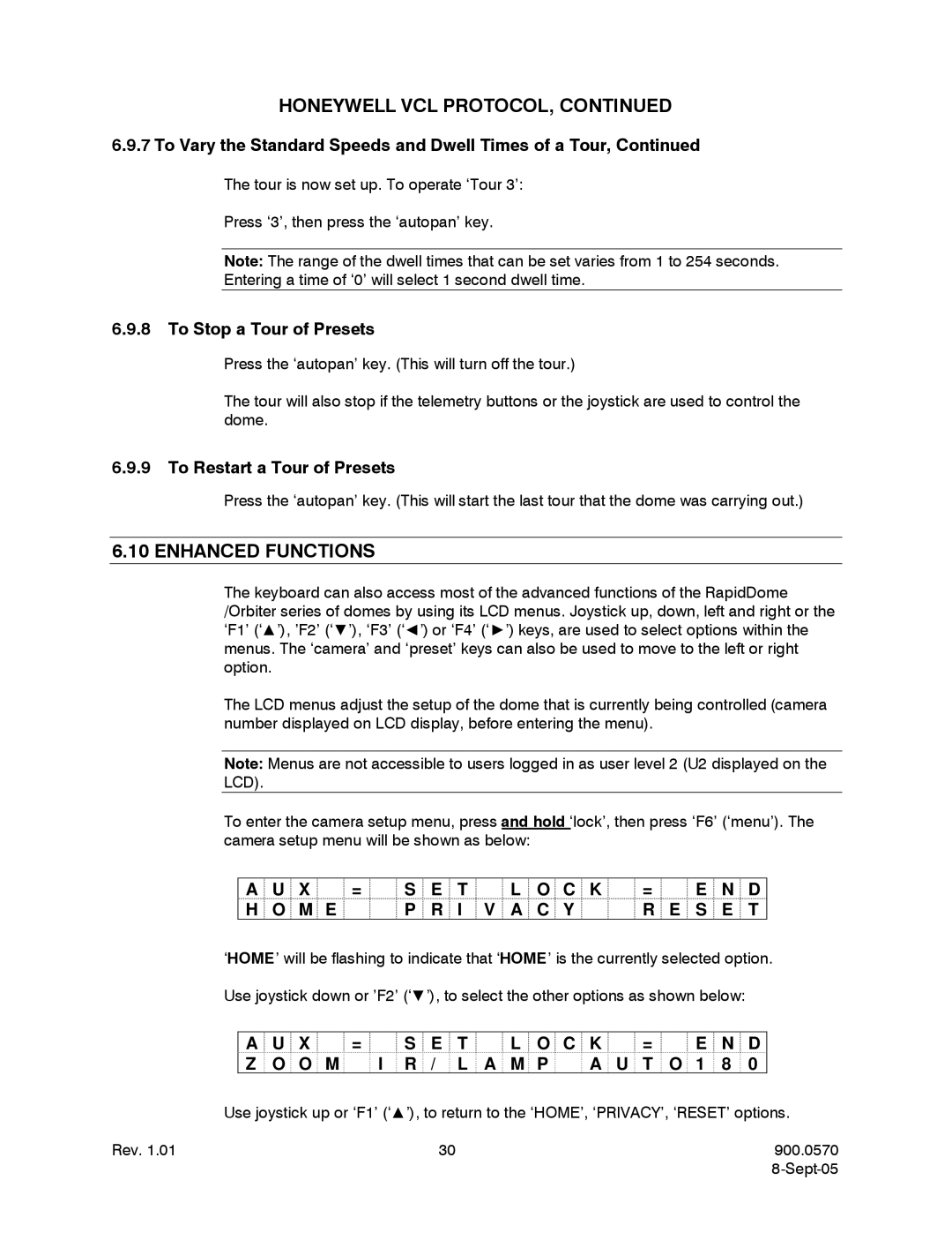 Honeywell HJZTPX user manual Enhanced Functions, V a C Y, C K O M 